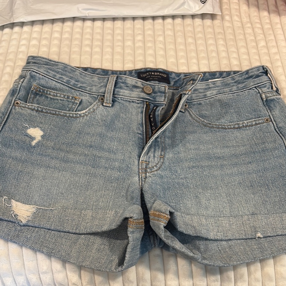 Lucky Brand Distressed Blue Denim Shorts